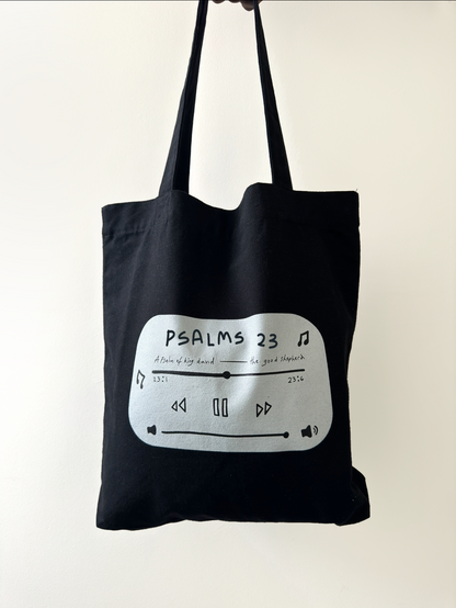 Playlist tote bag / BLACK