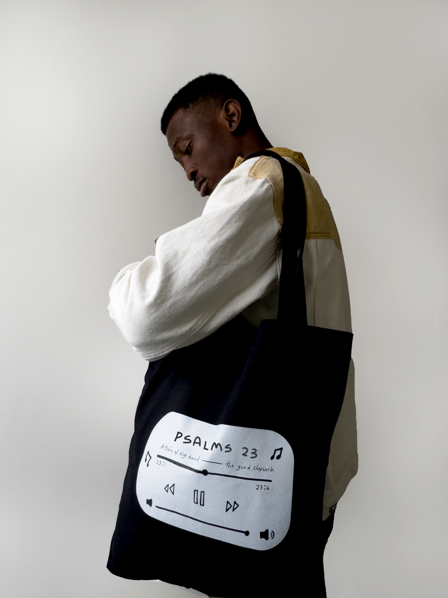 Playlist tote bag / BLACK