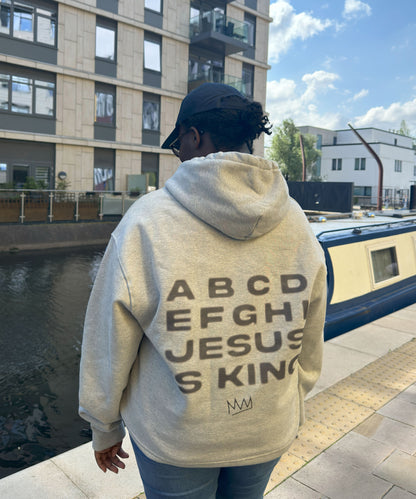 OVERSIZED 'JESUS IS KING' HEAVYWEIGHT HOODIE / GREY