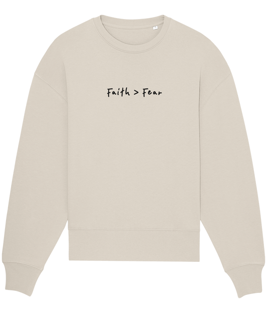 OVERSIZED 'FAITH OVER FEAR' SWEATSHIRT