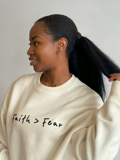 OVERSIZED 'FAITH OVER FEAR' SWEATSHIRT